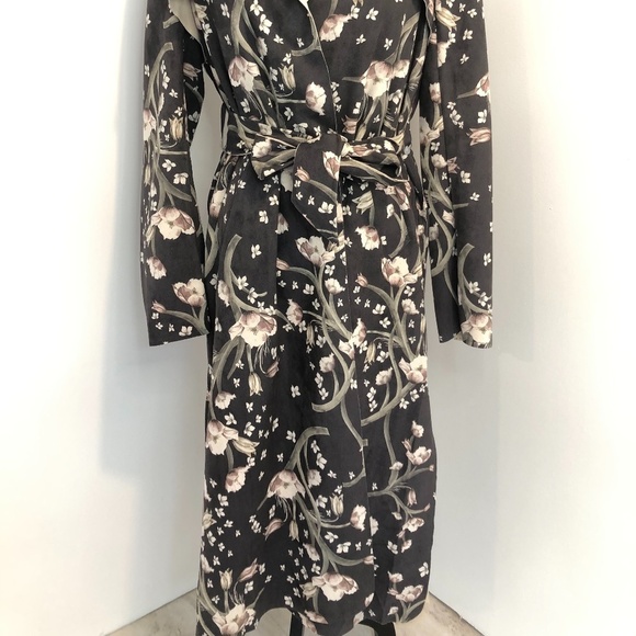 ANTHRO Solitaire Floral Vegan Suede Trench Coat - Picture 5 of 12